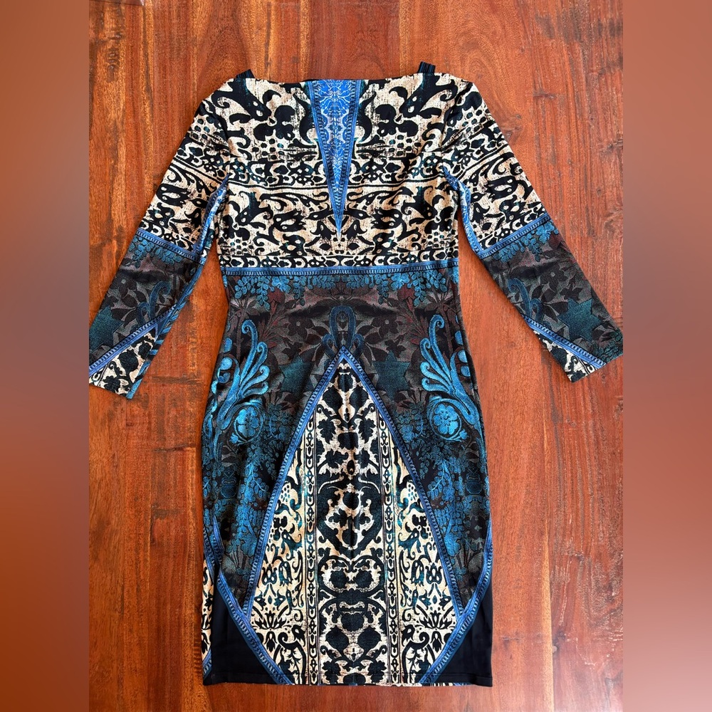 Roberto Cavalli Blue Pattern Dress - Picture 4 of 7